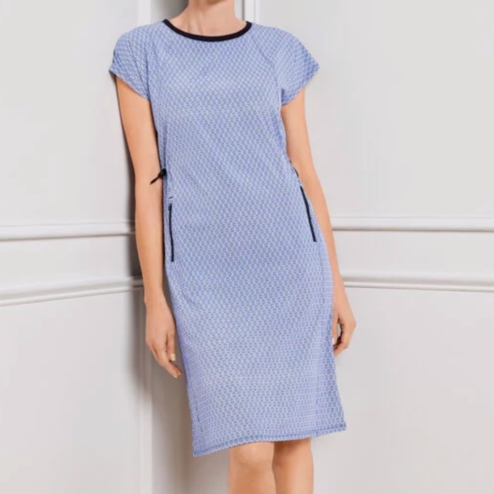 T by Talbots- blue short sleeve dress